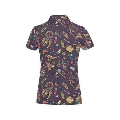 Tribal native american Aztec Women's Polo Shirt