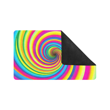 Vortex Twist Swirl Rainbow Design Rubber Doormat
