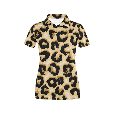 Jaguar Skin Pattern Print Design 02 Women's Polo Shirt