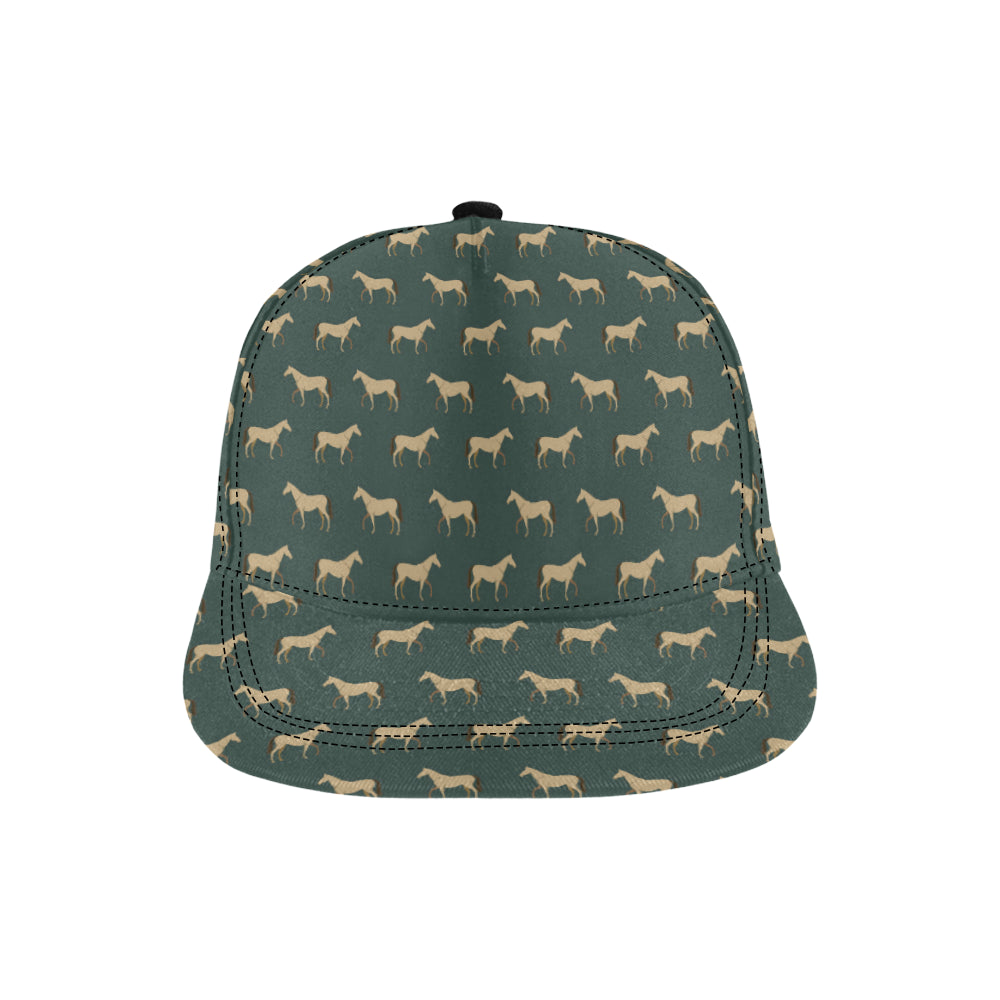 Horse Classic Themed Pattern Print Snapback Cap