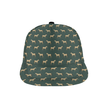 Horse Classic Themed Pattern Print Snapback Cap