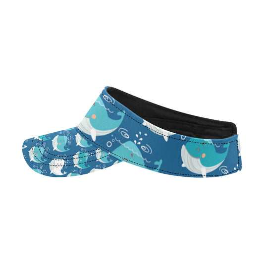 Blue Whale Pattern Print Design 01 Unisex Sun Visor