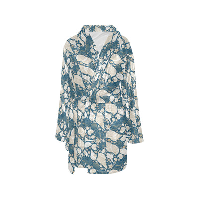 Seashell Print Design LKS308 Women's Fleece Robe