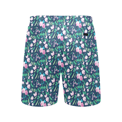 Sweet Pea Print Design LKS303 Men's Swim Trunks Beach Shorts