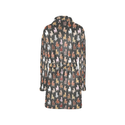 Alpaca Cute Design Themed Print Women's Fleece Robe