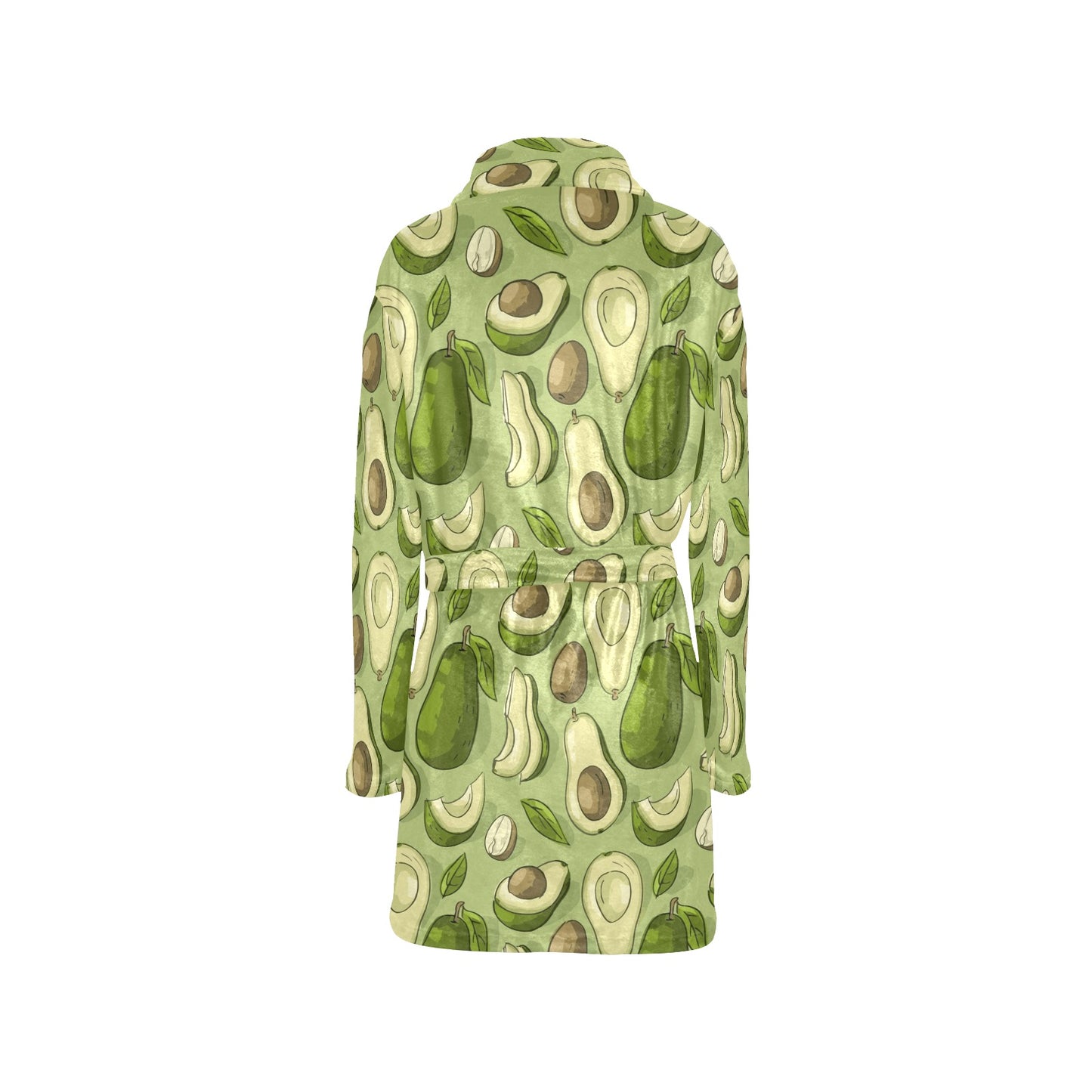 Avocado Pattern Print Design AC03 Women's Fleece Robe