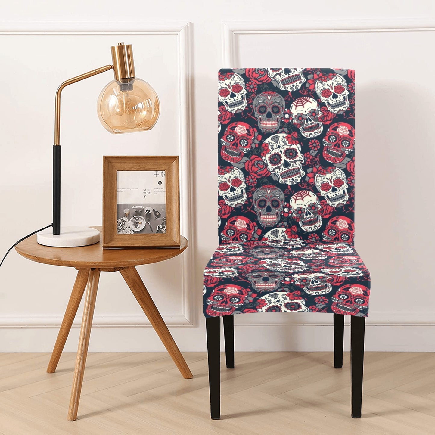 Sugar Skull Print Design LKS303 Dining Chair Slipcover