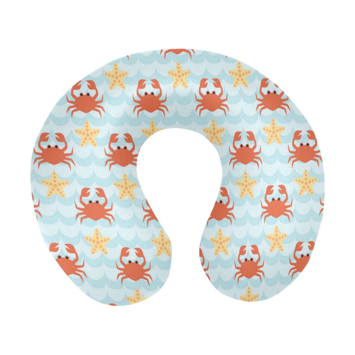 Crab Pattern Print Design 03 U-Shaped Travel Neck Pillow