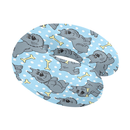Schnauzers Pattern Print Design A02 U-Shaped Travel Neck Pillow