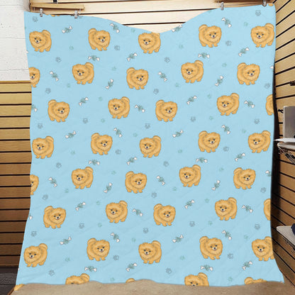Pomeranians Pattern Print Design A03 Premium Quilt