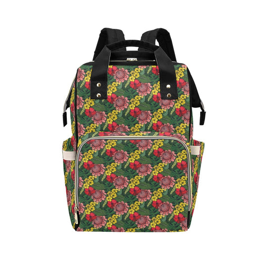 Summer Floral Print Design LKS305 Diaper Bag Backpack