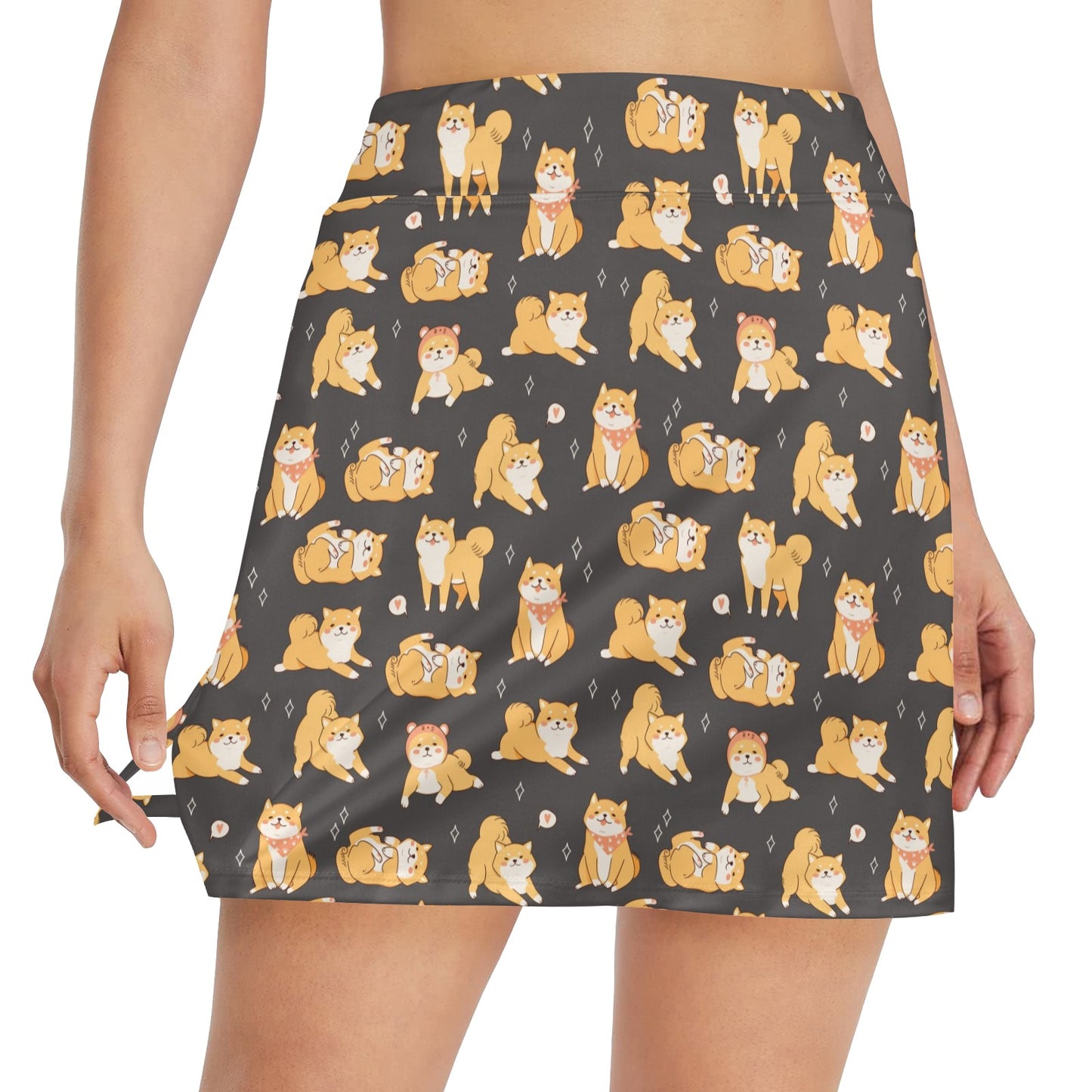 Shiba Inu Print Design LKS309 17" Golf & Pickleball Skort with Pockets