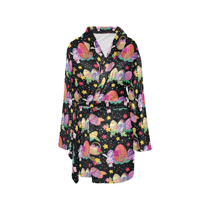 Easter Eggs Pattern Print Design RB06 Women's Fleece Robe