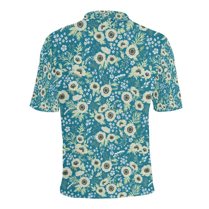 Anemone Pattern Print Design 01 Men Polo Shirt