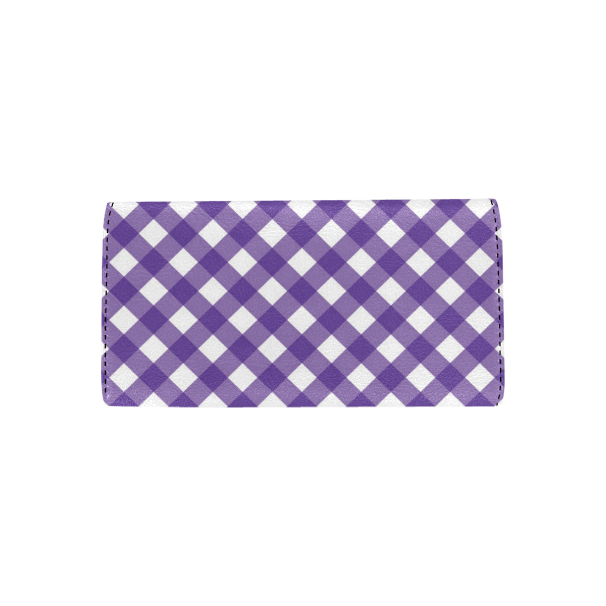 Gingham Purple Pattern Print Design 03 Women's Trifold Wallet