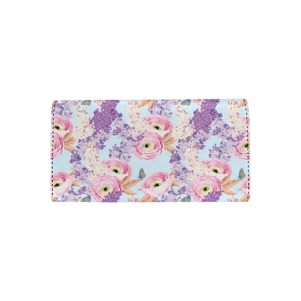 Lilac Pattern Print Design LI03 Women's Trifold Wallet