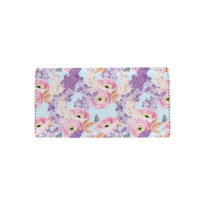 Lilac Pattern Print Design LI03 Women's Trifold Wallet