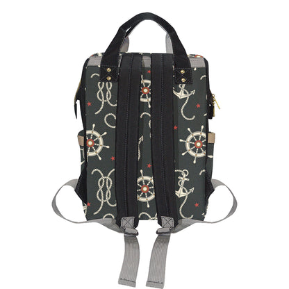 Nautical Anchor Pattern Diaper Bag Backpack