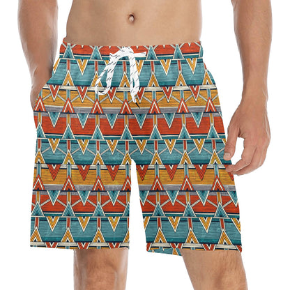 Kente Print African Design Themed Men's Swim Trunks Beach Shorts