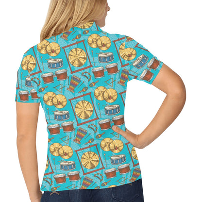 Percussion Pattern Print Design 03 Women's Polo Shirt