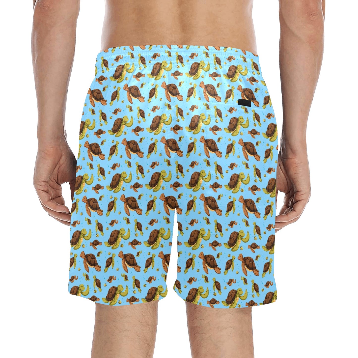 Hello Sea Turtle Print Pattern Men's Swim Trunks Beach Shorts