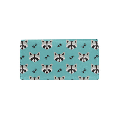 Raccoon Pattern Print Design A01 Women's Trifold Wallet