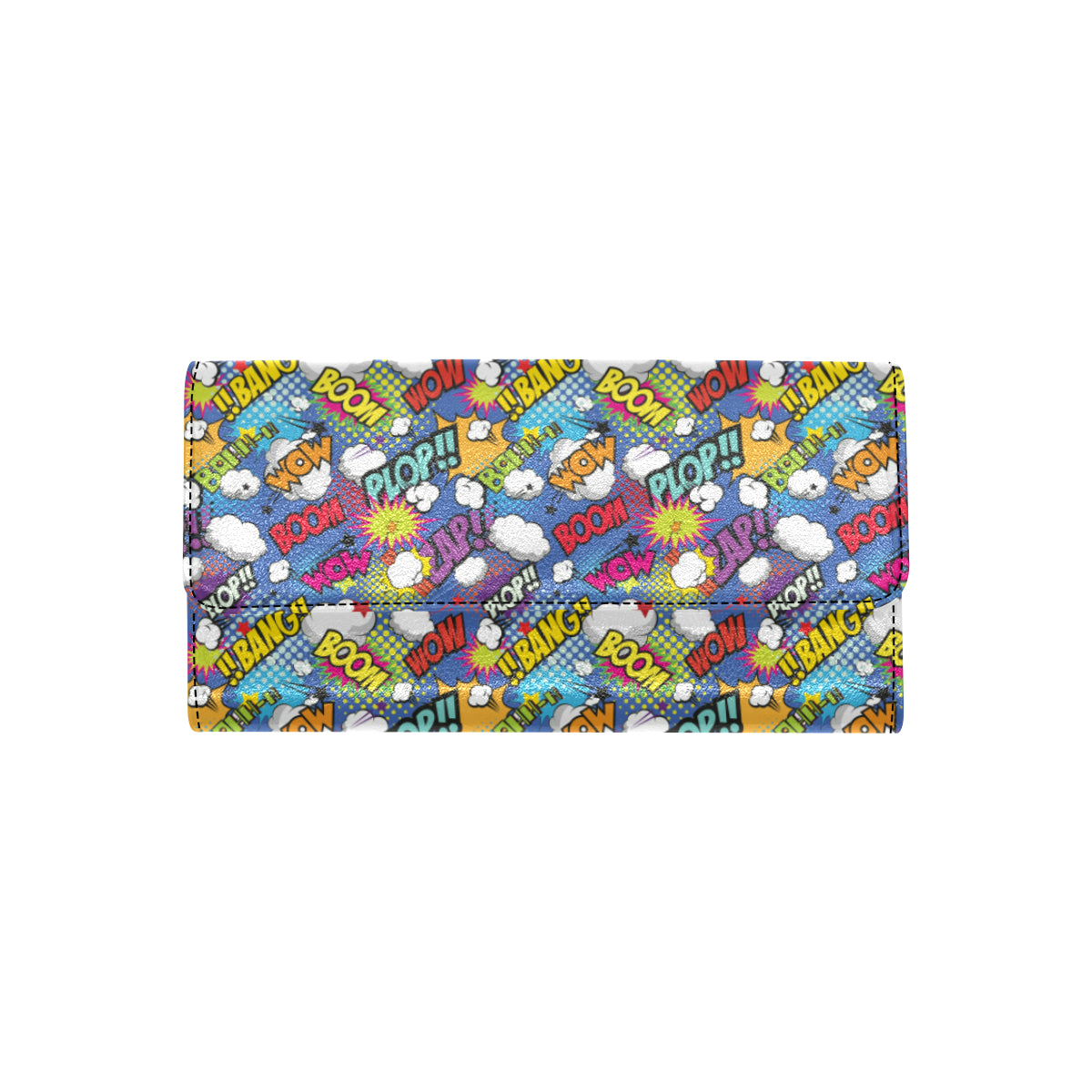 Comic Book Pattern Print Design 02 Women's Trifold Wallet
