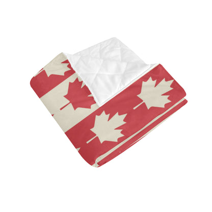 Maple Leaf Pattern Print Design 02 Premium Quilt