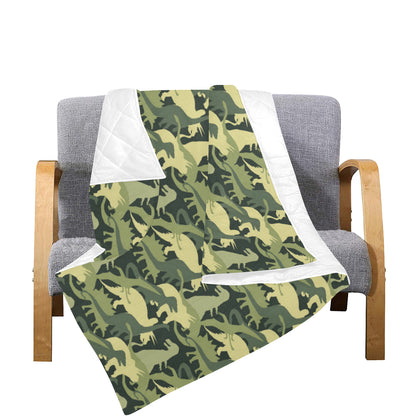 Camouflage Dinosaur Pattern Print Design 03 Premium Quilt