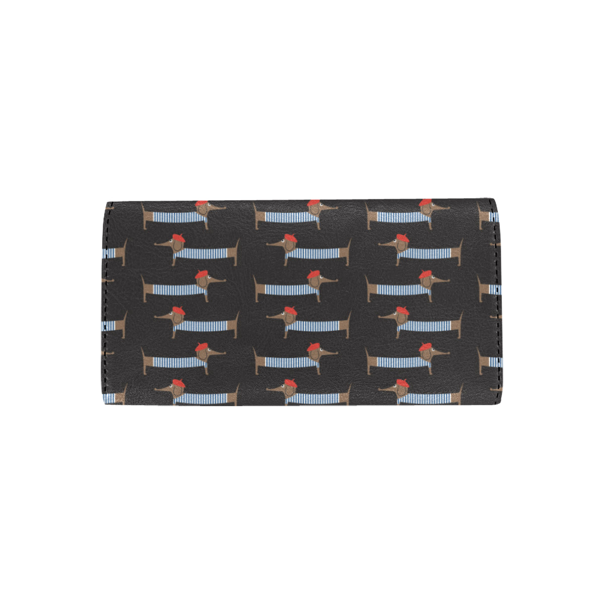 Dachshund Pattern Print Design 04 Women's Trifold Wallet