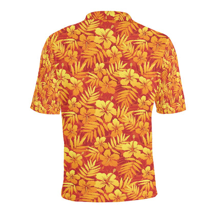 Hibiscus Summer Print Design LKS302 Men Polo Shirt