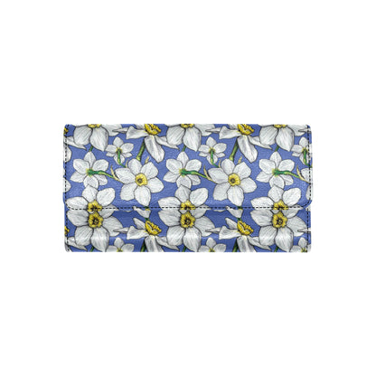 Daffodils Pattern Print Design DF08 Women's Trifold Wallet