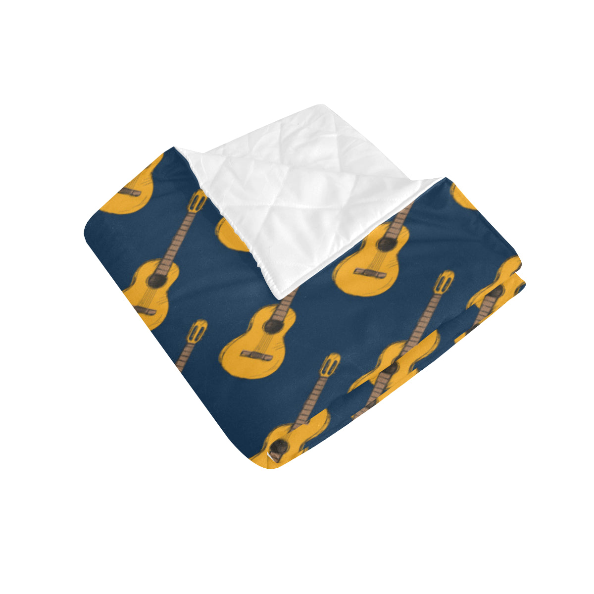 Acoustic Guitar Pattern Print Design 04 Premium Quilt