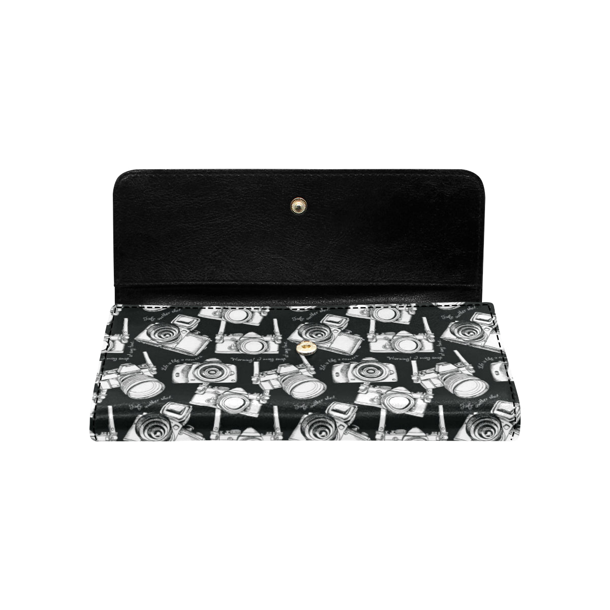 Camera Pattern Print Design 01 Women's Trifold Wallet