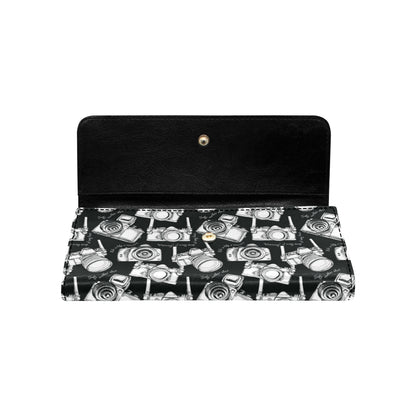 Camera Pattern Print Design 01 Women's Trifold Wallet