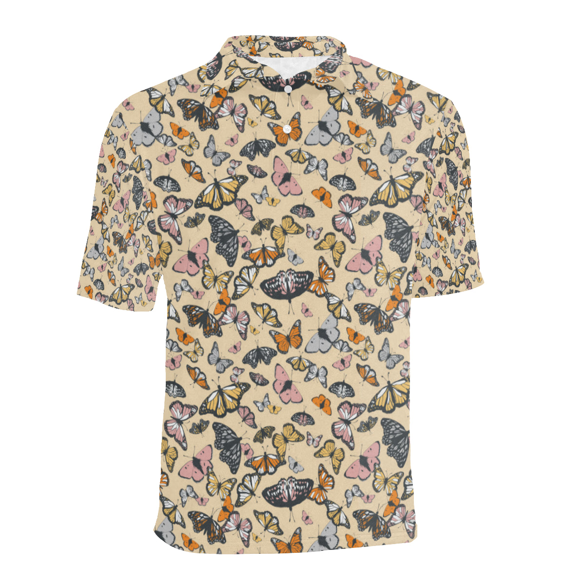 Butterfly Pattern Print Design 04 Men Polo Shirt