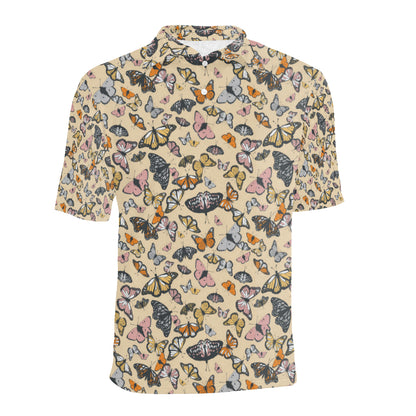 Butterfly Pattern Print Design 04 Men Polo Shirt