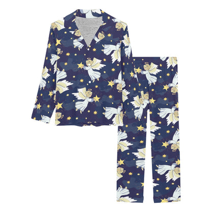 Angel Pattern Print Design 06 Women's Long Pajama Set