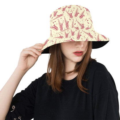 Saxophone Print Design LKS402 Unisex Bucket Hat
