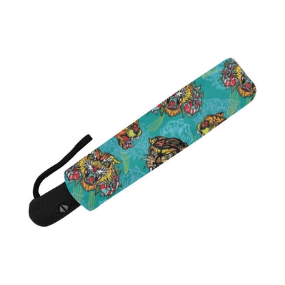 Tattoo Tiger Head Print Design LKS304 Anti-UV Automatic Umbrella
