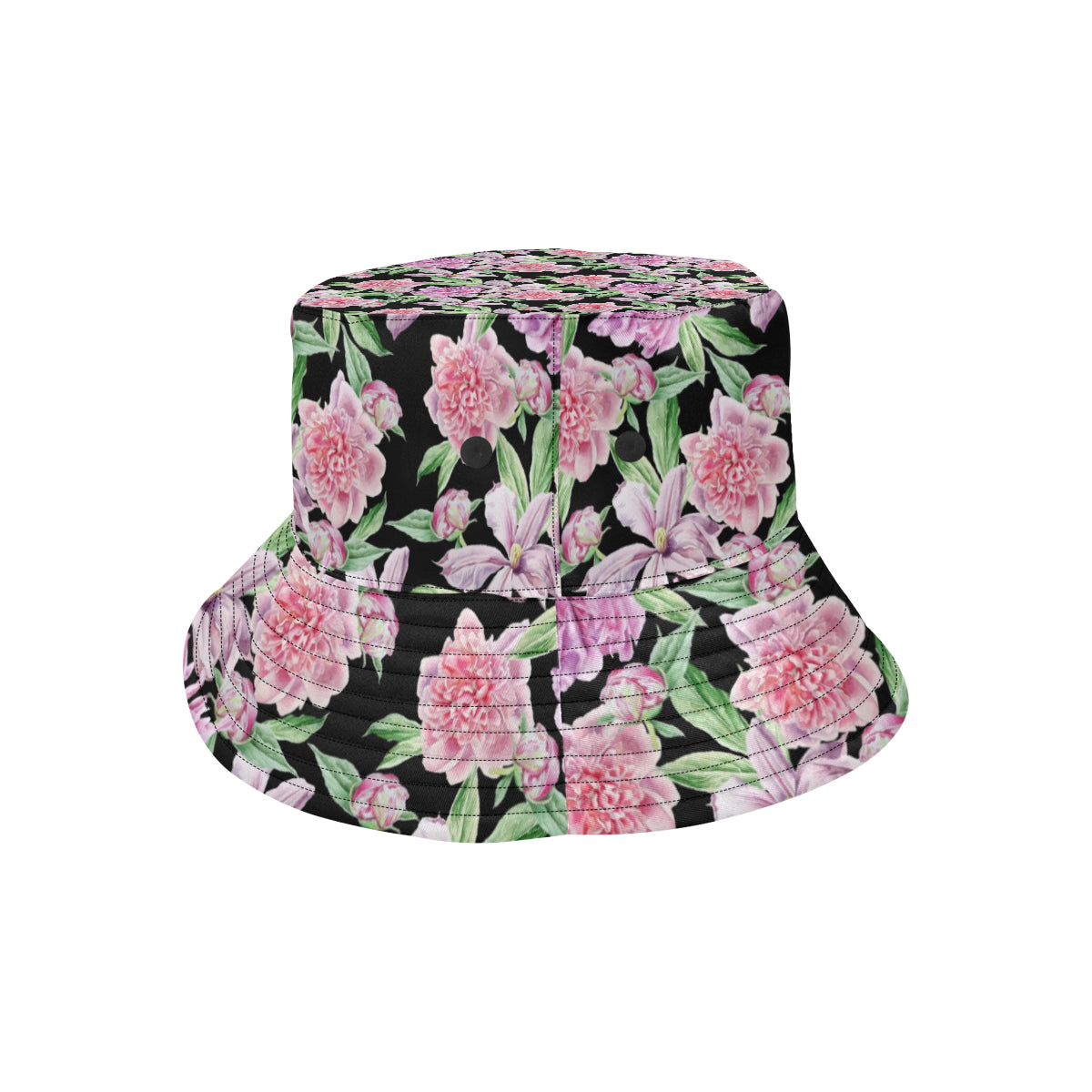 Peony Pattern Print Design PE08 Unisex Bucket Hat