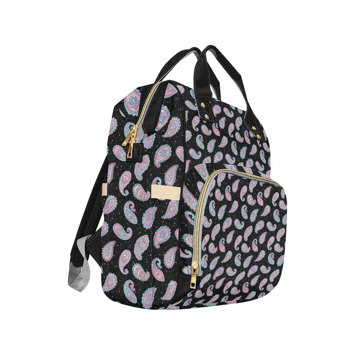 Paisley Pink Design Mandala Print Diaper Bag Backpack