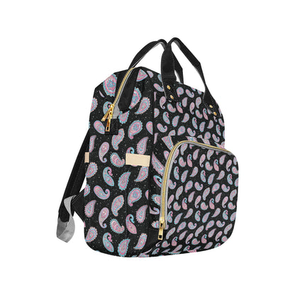 Paisley Pink Design Mandala Print Diaper Bag Backpack