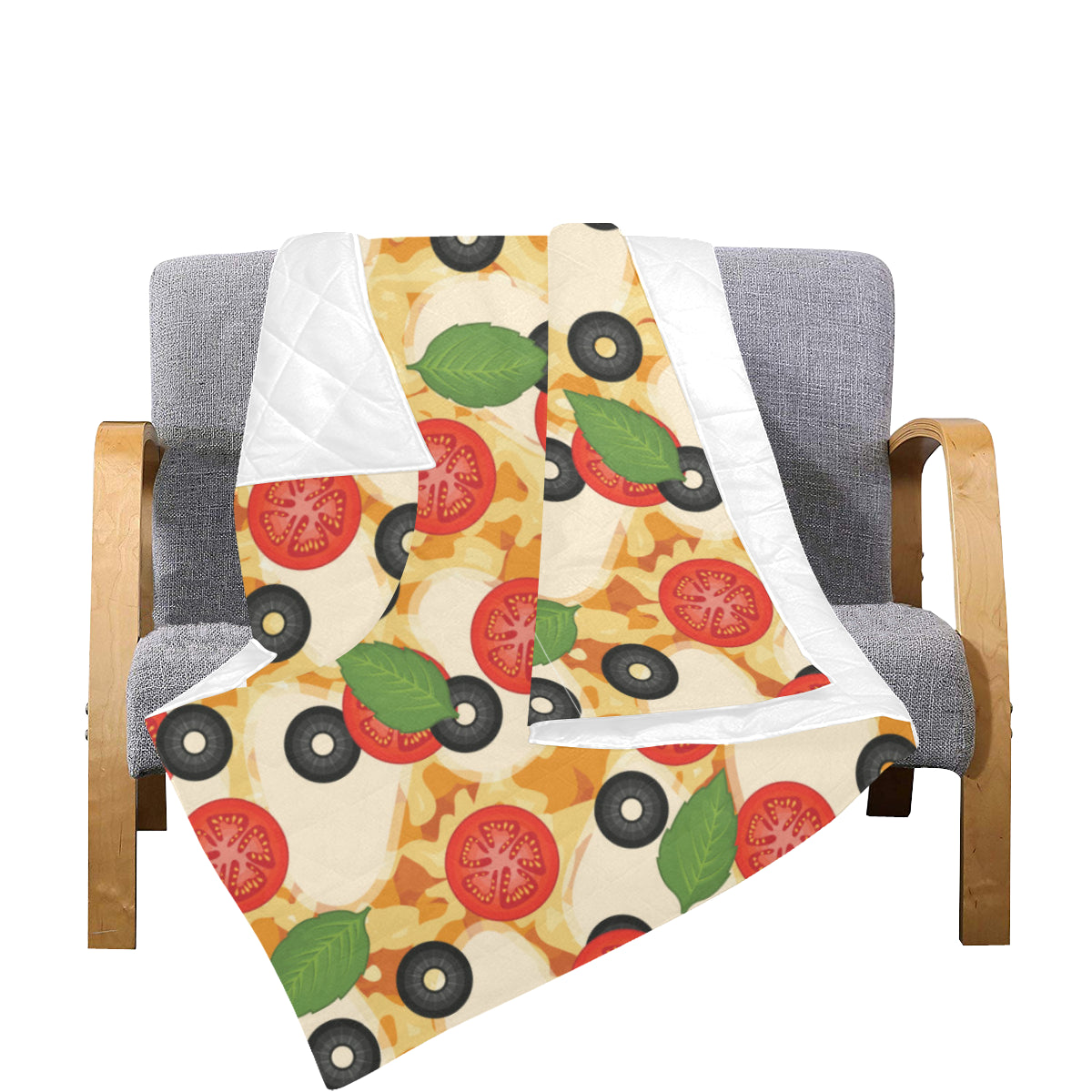 Pizza Pattern Print Design A05 Premium Quilt