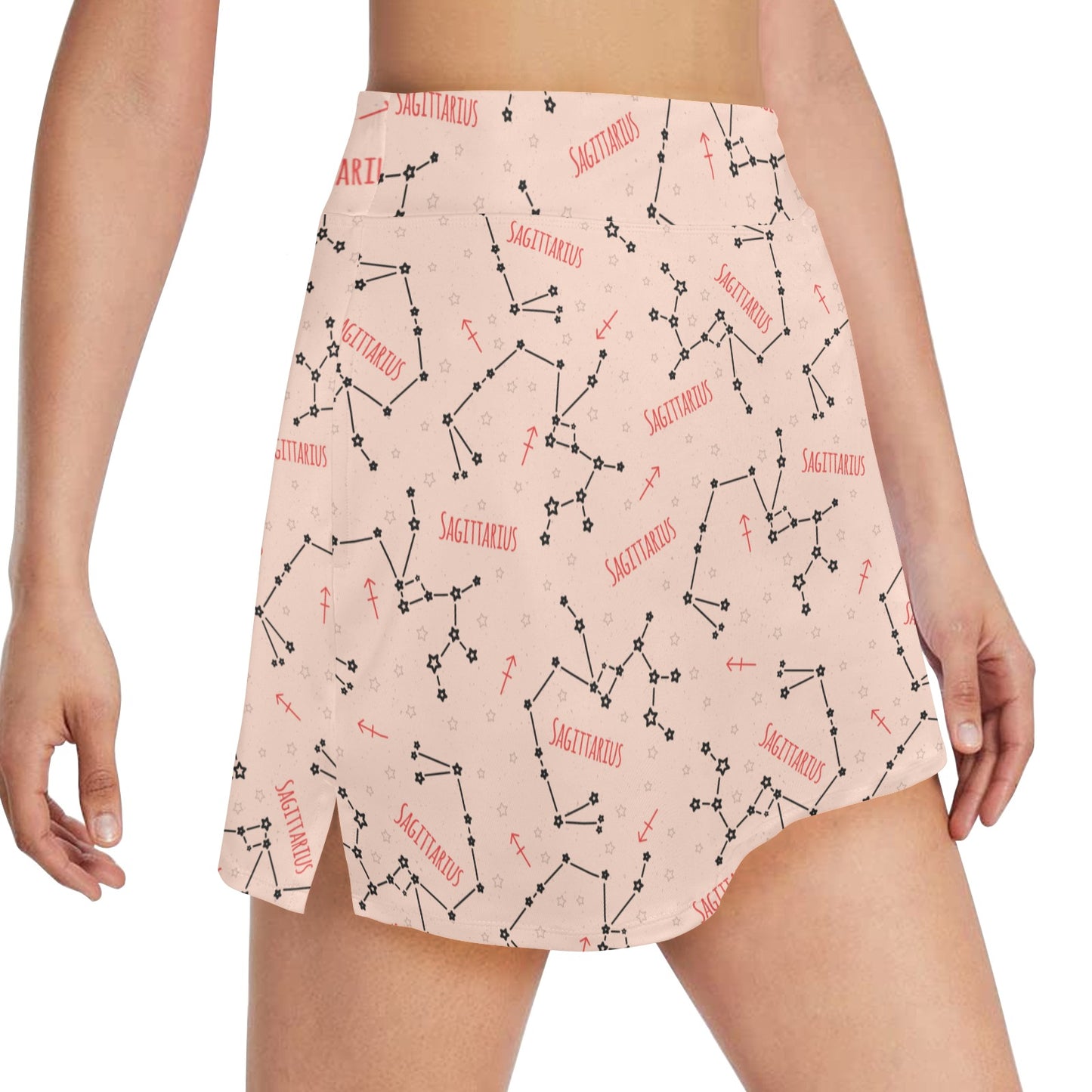 Sagittarius Star Print Design LKS302 17" Golf & Pickleball Skort with Pockets