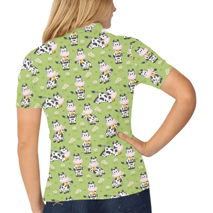 Cattle Print Design LKS401 Women's Polo Shirt