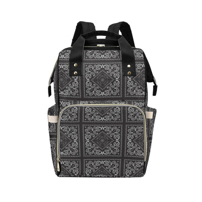 Bandana Black White Print Design LKS302 Diaper Bag Backpack