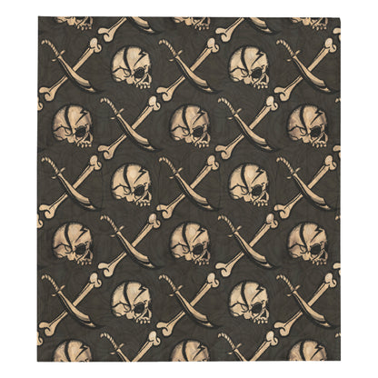 Pirate Pattern Print Design A03 Premium Quilt