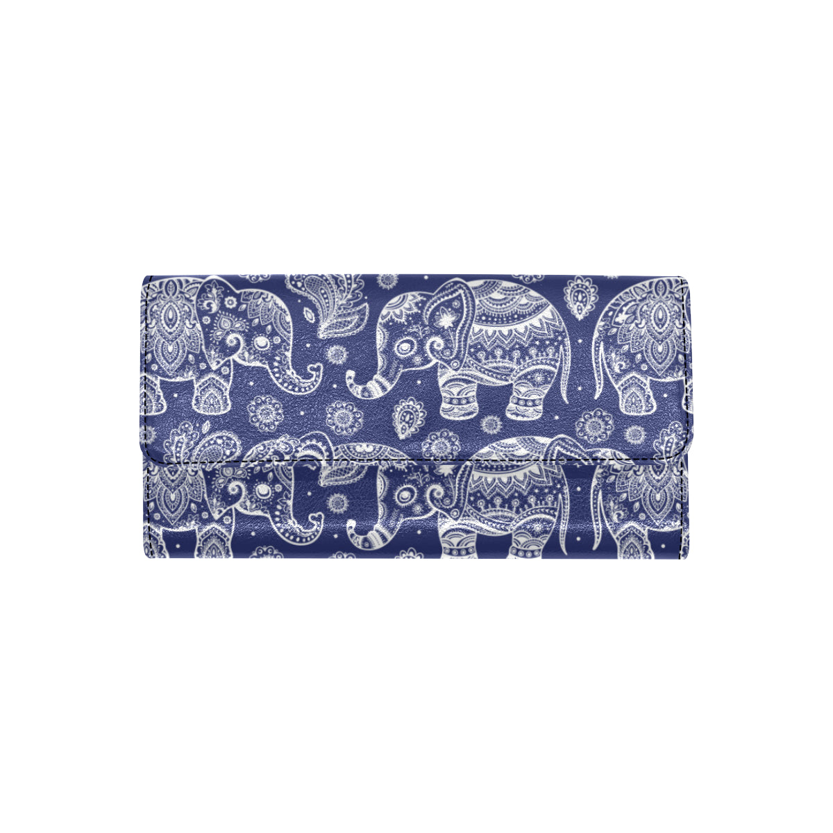 White Elephant Mandala Women's Trifold Wallet