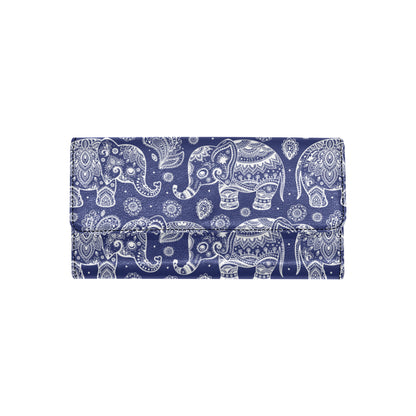 White Elephant Mandala Women's Trifold Wallet